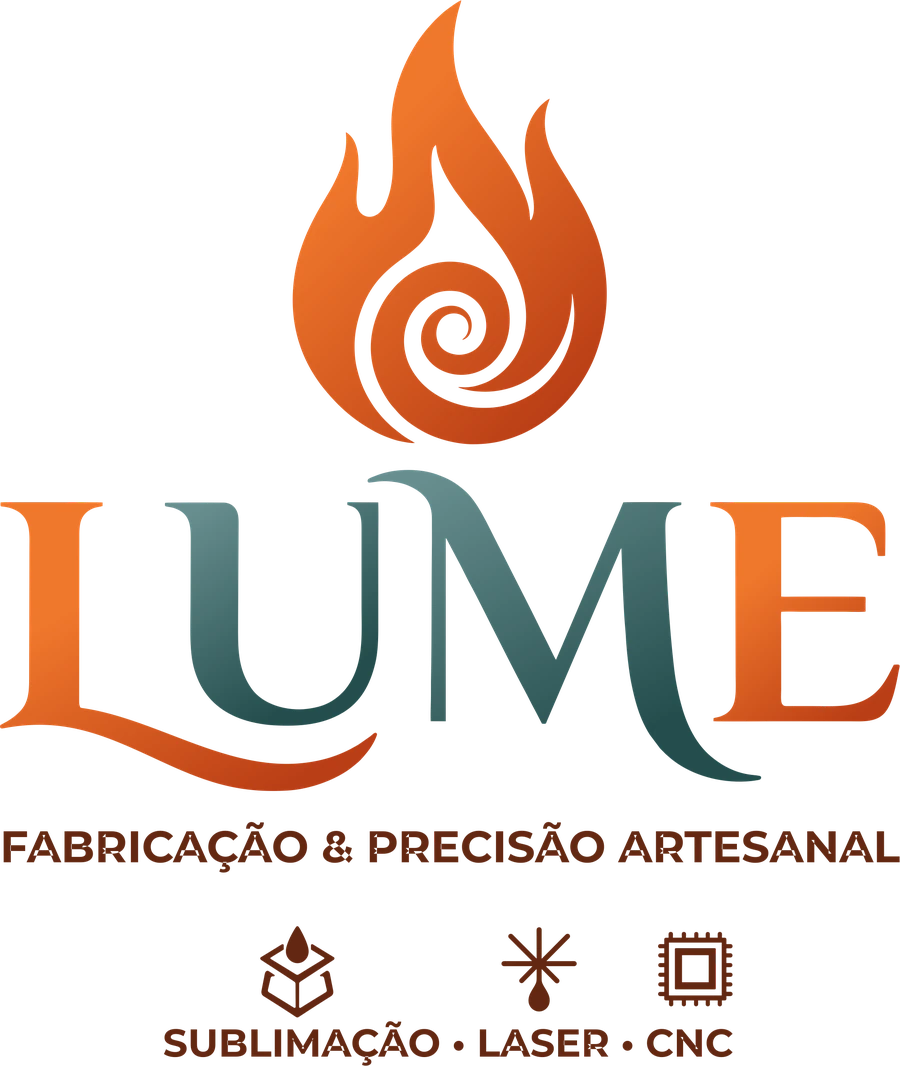 Lume — Fabricação & precisão artesanal. Sublimação, laser e CNC